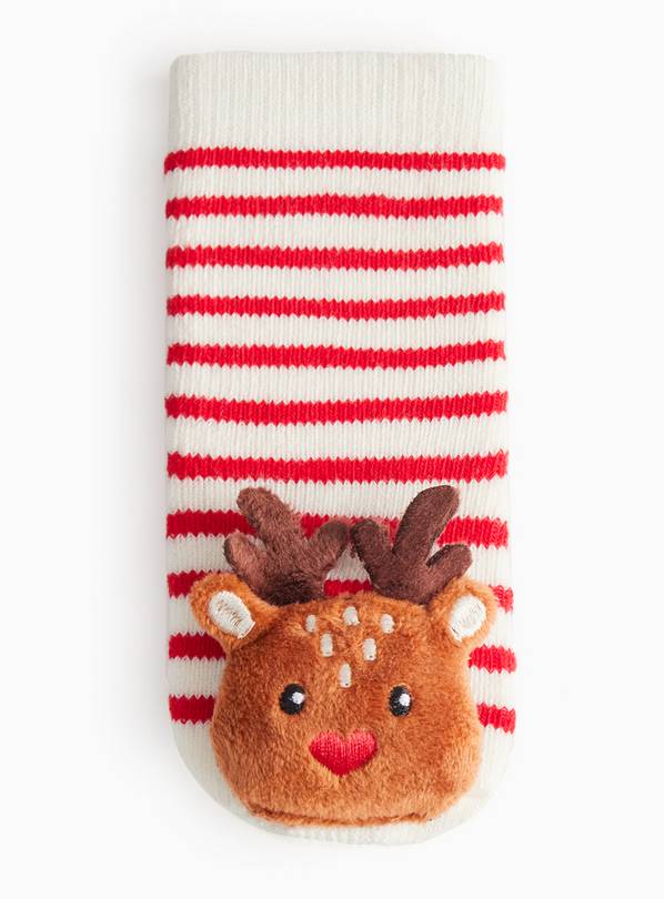 Christmas Reindeer Rattle Socks 12-24 months